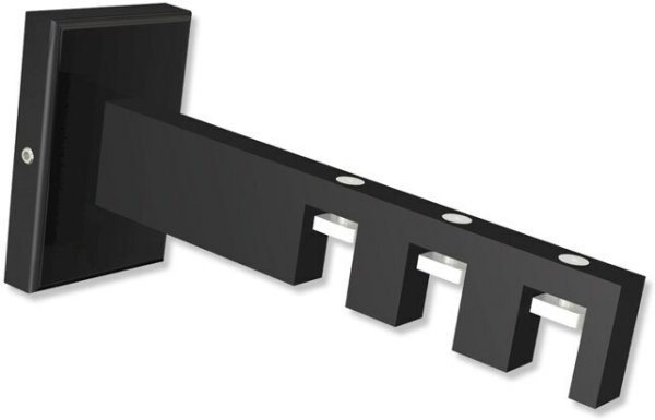 Träger Smartline Schwarz 3-läufig 7,5, 10,5 und 13,5 cm für Innenlaufstangen 14x35 mm 