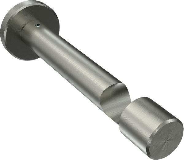 Träger Prestige Edelstahl-Optik 1-läufig 10,5 cm für Gardinenstangen 20 mm Ø