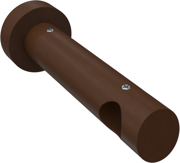 Träger Talena Nussbaum lackiert 1-läufig 12 cm für Gardinenstangen 20 mm Ø 