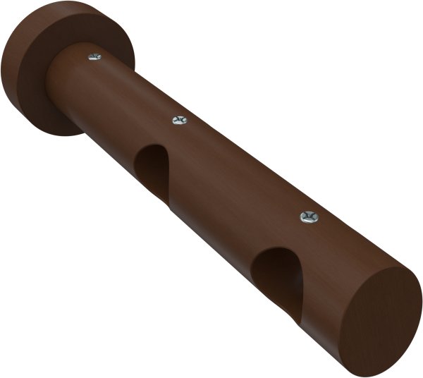 Träger Talena Nussbaum lackiert 2-läufig 9 und 15 cm für Gardinenstangen 20 mm Ø 