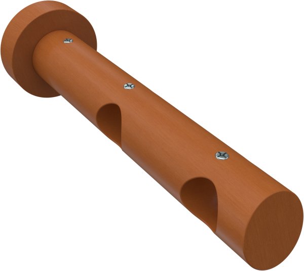 Träger Talena Kirschbaum lackiert 2-läufig 9 und 15 cm für Gardinenstangen 20 mm Ø 