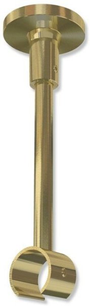 Deckenträger Sonette Messing-Optik 1-läufig 13 cm für Innenlaufstangen 20 mm Ø 