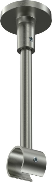 Deckenträger Sonette Edelstahl-Optik 1-läufig 13 cm für Gardinenstangen 20 mm Ø 