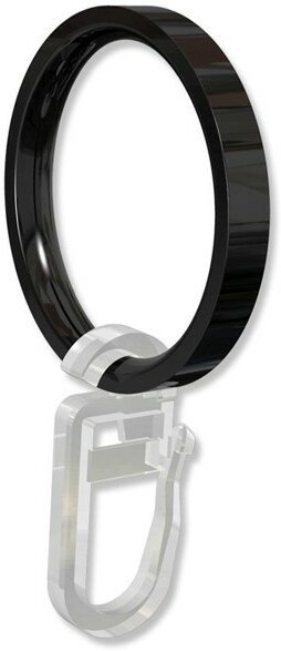 Ringe (Flachringe) Schwarz Typ B20 für Gardinenstangen 20 mm Ø 10 Stück
