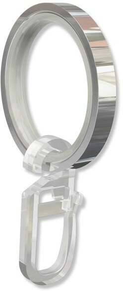 Ringe (Flachringe) mit Einlage Chrom Typ E20 für Gardinenstangen 20 mm Ø 20 Stück