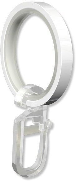 Ringe (Flachringe) mit Einlage Weiß Typ E20 für Gardinenstangen 20 mm Ø 16 Stück
