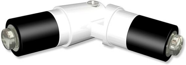 Gelenkverbinder Weiß für Gardinenstangen 20 mm Ø 