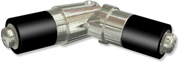 Gelenkverbinder Edelstahl-Optik für Gardinenstangen 20 mm Ø 