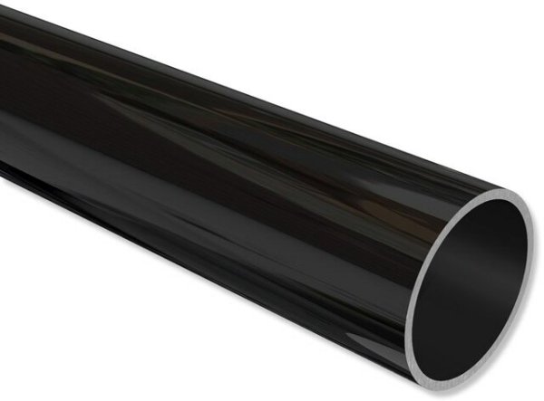 Metallrohr in Schwarz für Gardinenstangen 20 mm Ø 100 cm