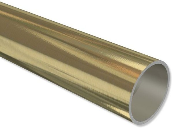 Metallrohr in Messing-Optik für Gardinenstangen 20 mm Ø 240 cm