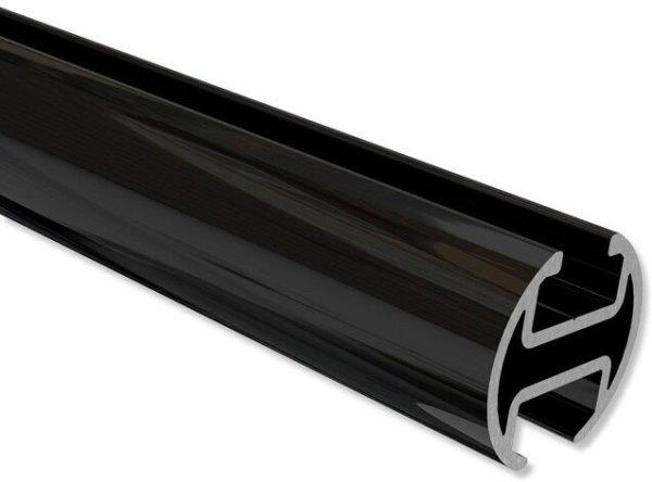 Innenlaufprofil in Schwarz für Innenlaufstangen 20 mm Ø 140 cm