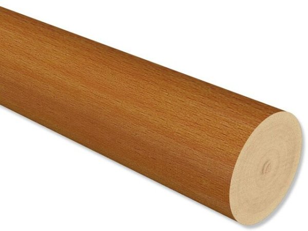 Holzstange in Kirschbaum lackiert für Gardinenstangen 20 mm Ø 200 cm
