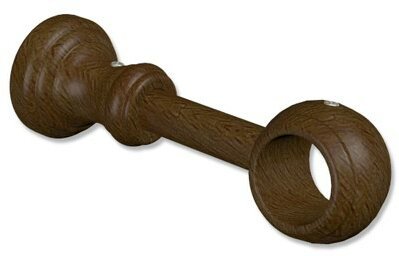 Träger Classic Nussbaum lackiert 1-läufig 12 cm für Gardinenstangen 28 mm Ø