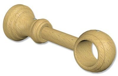 Träger Classic Buche lackiert 1-läufig 12 cm für Gardinenstangen 28 mm Ø