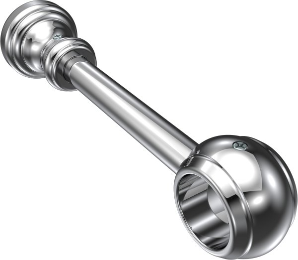 Träger Classic Chrom 1-läufig 17 cm für Gardinenstangen 28 mm Ø 