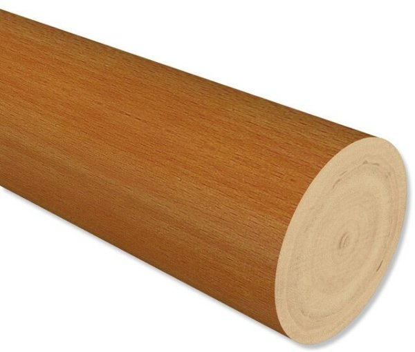 Holzstange in Kirschbaum lackiert für Gardinenstangen 28 mm Ø 220 cm