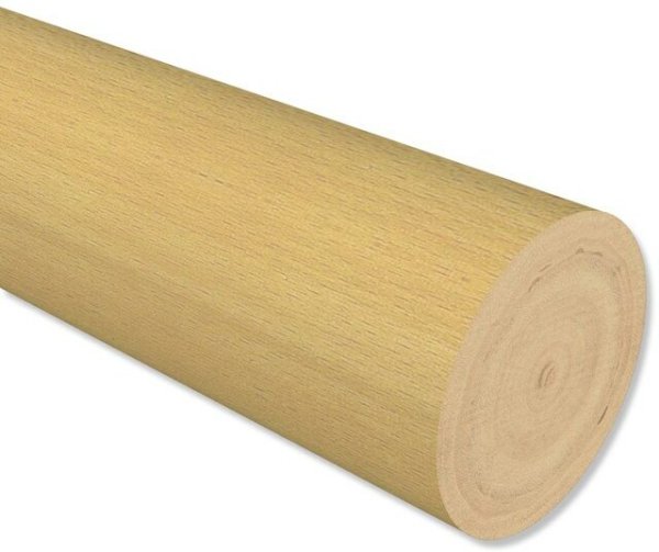 Holzstange in Buche lackiert für Gardinenstangen 28 mm Ø 200 cm
