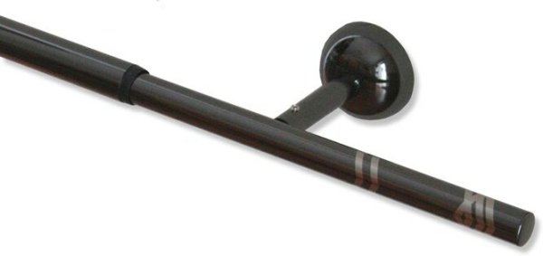 Ausziehbare Gardinenstange Metall 19/16 mm Ø ALECTO - Teris Schwarz / Nickel 130-240 cm 