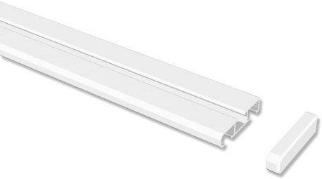 100 Weiß cm Aluminium 1- SLIMLINE 2-läufig Gardinenschiene /