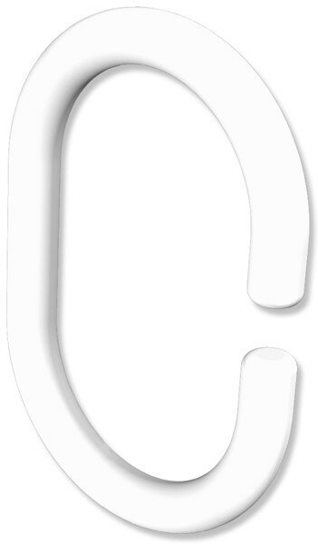 Duschvorhangringe (Duschringe) Weiß Typ C-Form, offen für Duschvorhangstangen 10 Stück