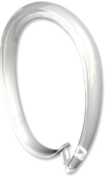 Duschvorhangringe (Duschringe) Transparent Typ Oval, verschließbar für Duschvorhangstangen 10 Stück