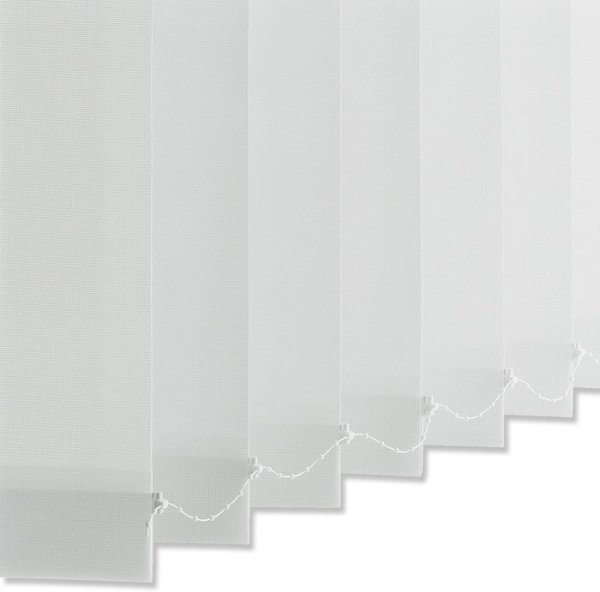 Lamellenvorhang / Vertikaljalousie 89 mm Lamellen lichtdurchlässig Weiß 100x260 cm