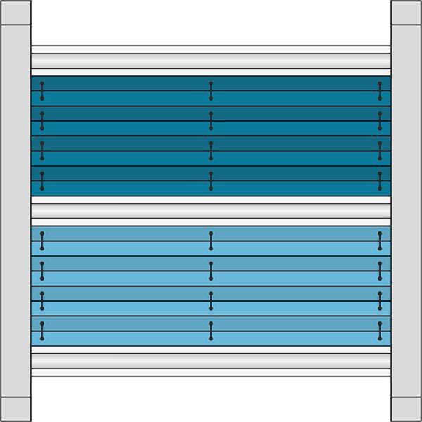 Dachfenster Plissee Modell DF Comfort 30, Tag & Nacht, verspannt mit Bediengriffen