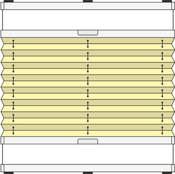 Plissee Modell PAB20, verspannt, variabel mit Bediengriffen