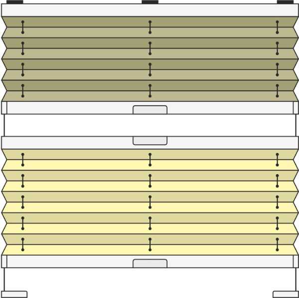 Plissee Modell PAB31, Tag & Nacht, verspannt, variabel mit Bediengriffen