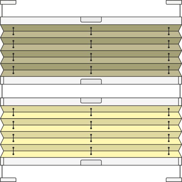 Plissee Modell PAB82, Tag & Nacht, verspannt, variabel mit Bediengriffen