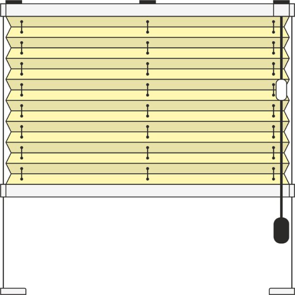 Plissee Modell PAO11, verspannt mit Schnurbedienung