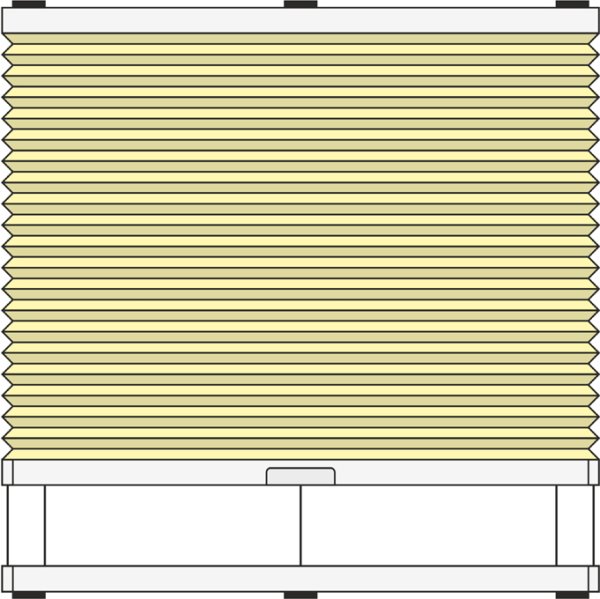 Plafond Wabenplissee Modell WPB10, verspannt mit Bediengriff