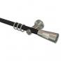 10203311-102939 Gardinenstange Metall 20 mm Ø PLATON - Tanara Schwarz / Edelstahl-Optik