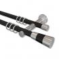 10203312-102912 Gardinenstange Metall 20 mm Ø 2-läufig PLATON - Tanara Schwarz / Chrom