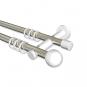 10203612-103932 Gardinenstange Metall 20 mm Ø 2-läufig PLATON - Luino Edelstahl-Optik / Weiß