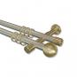 10203626-103938 Gardinenstange Edelstahl-Optik / Messing-Optik 20 mm Ø 2-läufig PRESTIGE - Luino