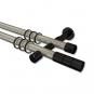 10203826-103929 Gardinenstange Metall 20 mm Ø 2-läufig PRESTIGE - Elanto Edelstahl-Optik / Schwarz