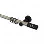 10204211-103929 Gardinenstange Metall 20 mm Ø PLATON - Zoena Edelstahl-Optik / Schwarz