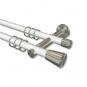 10204612-103239 Gardinenstange Metall 20 mm Ø 2-läufig PLATON - Sitra Weiß / Edelstahl-Optik
