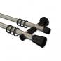 10204612-103929 Gardinenstange Metall 20 mm Ø 2-läufig PLATON - Sitra Edelstahl-Optik / Schwarz