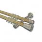 10204626-103839 Gardinenstange Messing-Optik / Edelstahl-Optik 20 mm Ø 2-läufig PRESTIGE - Sitra