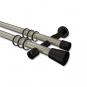 10204626-103929 Gardinenstange Metall 20 mm Ø 2-läufig PRESTIGE - Sitra Edelstahl-Optik / Schwarz