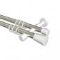 10204626-103932 Gardinenstange Metall 20 mm Ø 2-läufig PRESTIGE - Sitra Edelstahl-Optik / Weiß