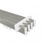 10212818-103932 Innenlauf Gardinenstange Deckenmontage Aluminium / Metall eckig 14x35 mm 4-läufig SMARTLINE - Paxo Edelstahl-Optik / Weiß