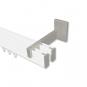 10212822-103239 Innenlauf Gardinenstange Aluminium / Metall eckig 14x35 mm 2-läufig SMARTLINE - Paxo Weiß / Edelstahl-Optik (WA lang)