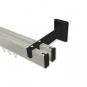 10212822-103928 Innenlauf Gardinenstange Aluminium / Metall eckig 14x35 mm 2-läufig SMARTLINE - Paxo Edelstahl-Optik / Schwarz (WA lang)