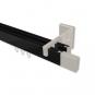 10212921-102939 Innenlauf Gardinenstange Aluminium / Metall eckig 14x35 mm 2-läufig SMARTLINE - Lox Schwarz / Edelstahl-Optik