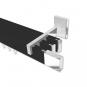 10212924-102812 Innenlauf Gardinenstange Aluminium / Metall eckig 14x35 mm 3-läufig SMARTLINE - Lox Schwarz / Chrom (WA lang)