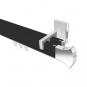 10213021-102912 Innenlauf Gardinenstange Aluminium / Metall eckig 14x35 mm 2-läufig SMARTLINE - Conex Schwarz / Chrom