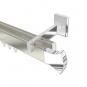 10213022-103912 Innenlauf Gardinenstange Aluminium / Metall eckig 14x35 mm 2-läufig SMARTLINE - Conex Edelstahl-Optik / Chrom (WA lang)